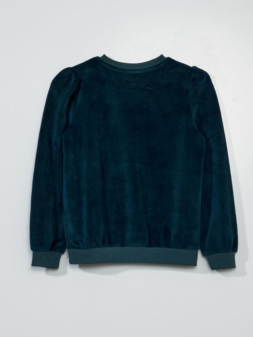 Sweatshirt Em Veludo Verde Kiabi 12 00