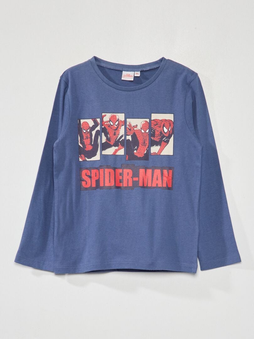 T Shirt Homem Aranha De Manga Comprida Azul Kiabi 9 00