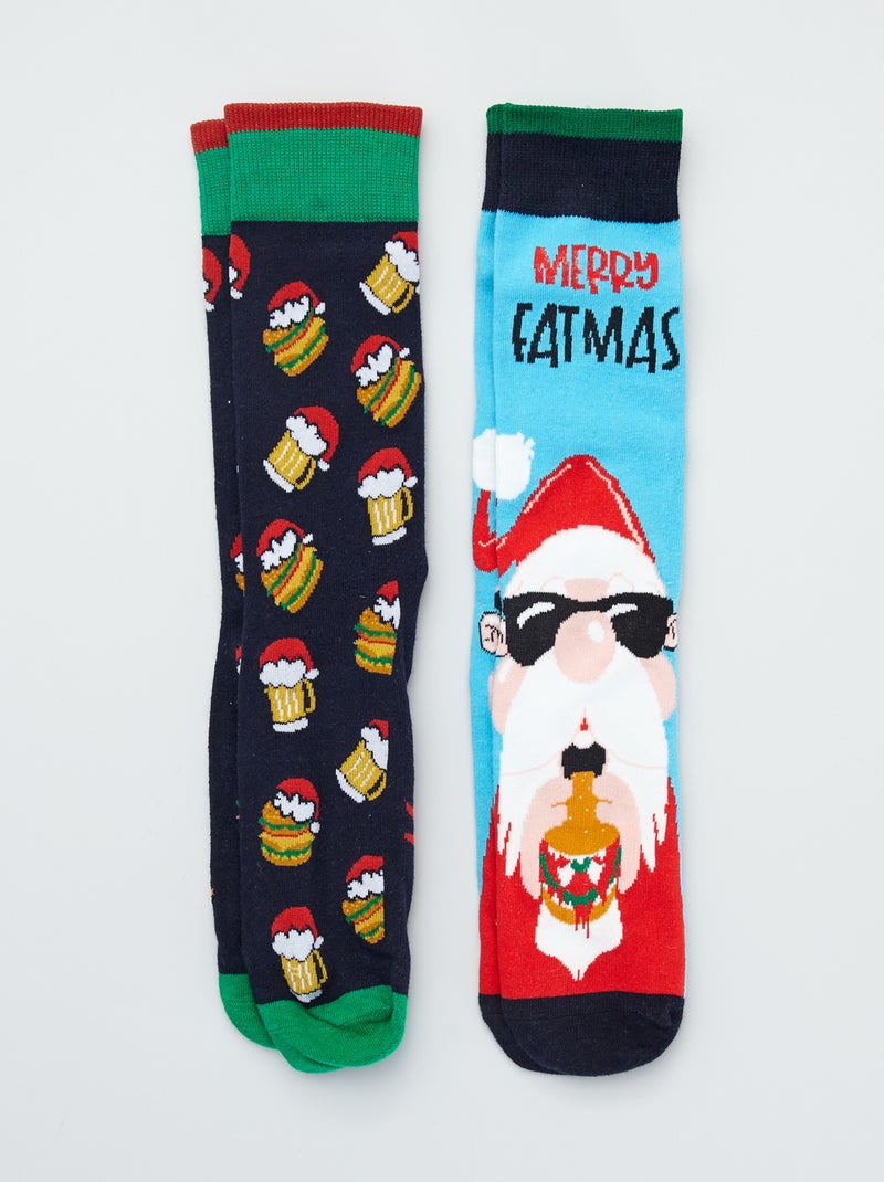 - Lote de 2 pares de meias Pai Natal BEGE - Kiabi