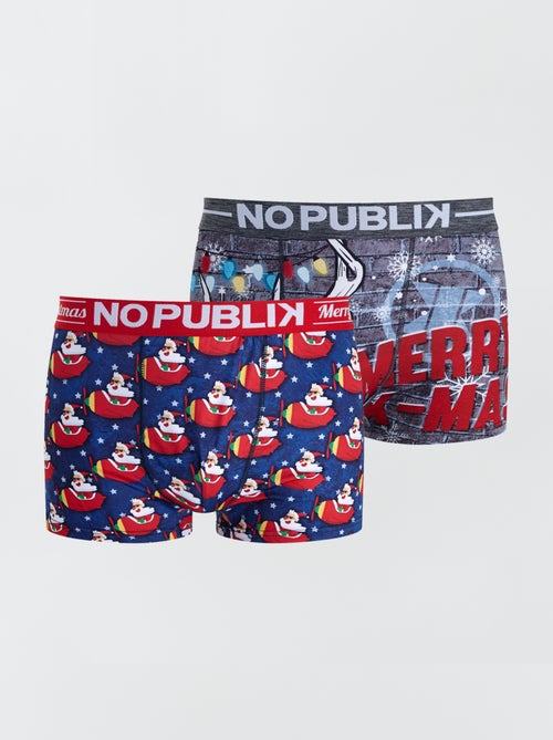 2 boxers 'No Publik' com estampado Natal - Kiabi