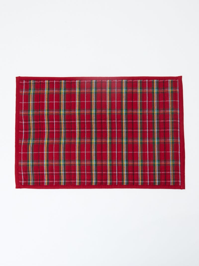 2 conjuntos de mesa com estampado tartan Azul - Kiabi