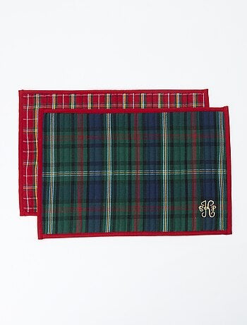 2 conjuntos de mesa com estampado tartan 'Kiabi & Catherine Painvin'