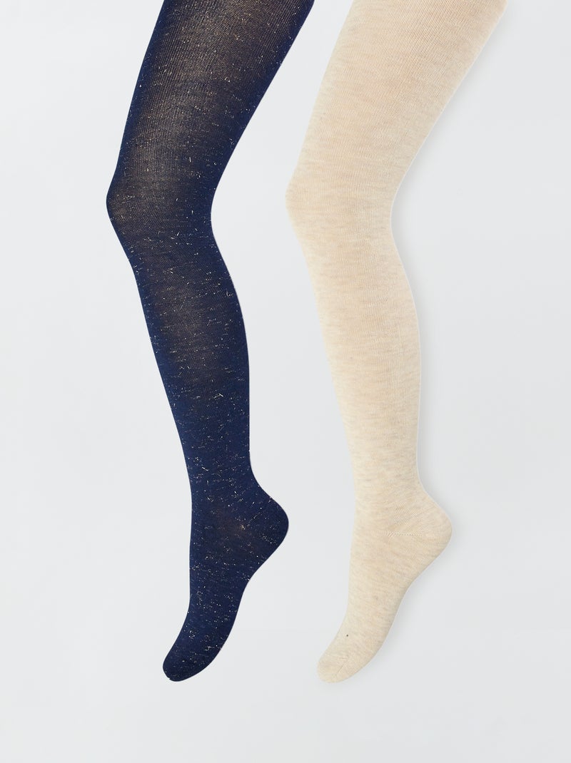 2 pares de collants quentes BEGE - Kiabi
