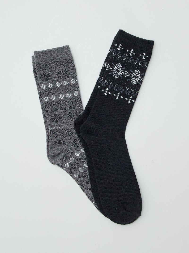 2 pares de meias com motivo jacquard BEGE - Kiabi
