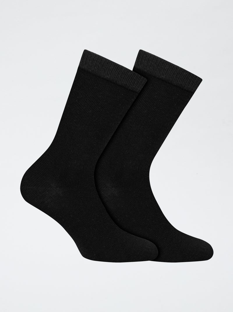 2 pares de meias de cano médio 'DIM' em algodão Preto - Kiabi