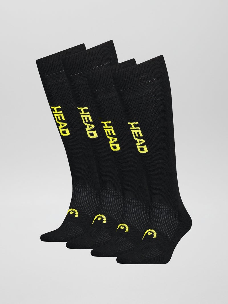 2 pares de meias subidas 'HEAD' Preto - Kiabi
