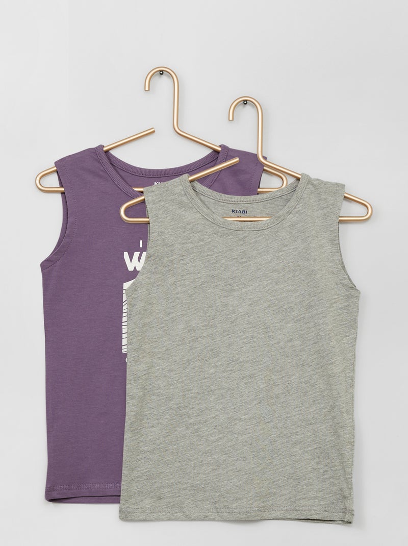 2 T-shirts manga cava 'surfista' VIOLETA - Kiabi
