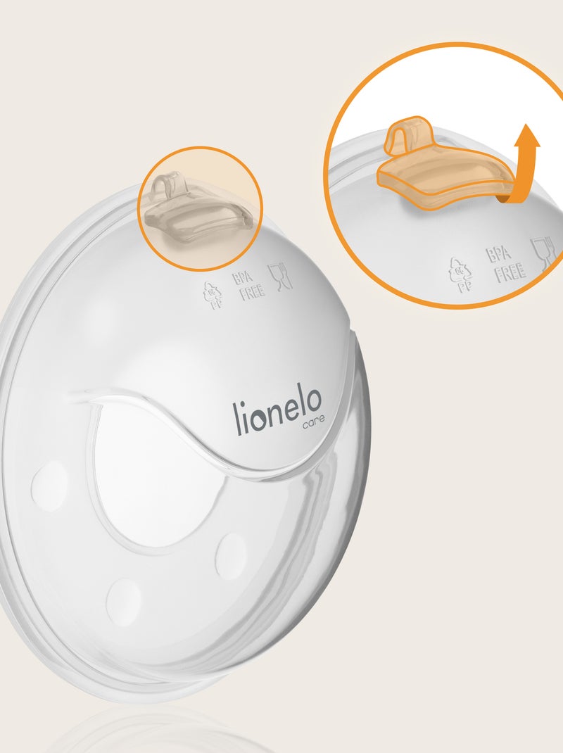 2 x Conchas recolhedoras de leite LIONELO Milky Plus - 2 x 40 ml - Mãos livres - Estojo fechado Branco - Kiabi