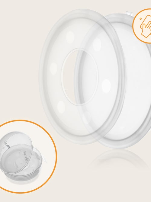 2 x Conchas recolhedoras de leite LIONELO Milky Plus - 2 x 40 ml - Mãos livres - Estojo fechado - Kiabi