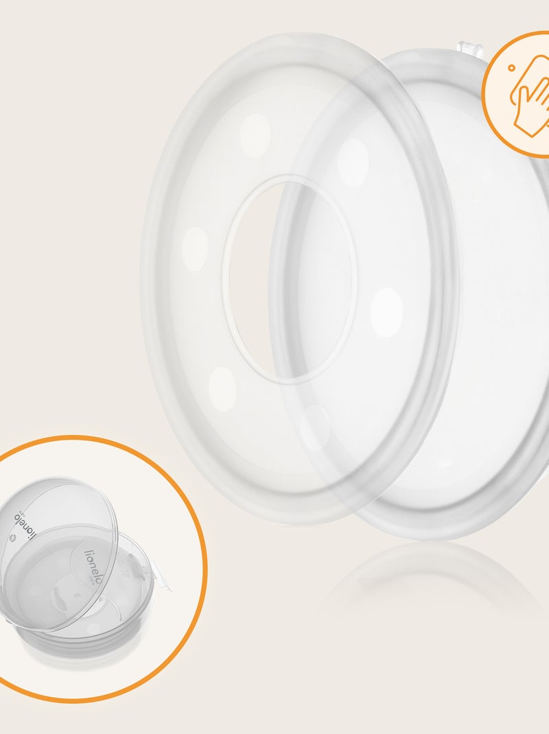 2 x Conchas recolhedoras de leite LIONELO Milky Plus - 2 x 40 ml - Mãos livres - Estojo fechado Branco - Kiabi