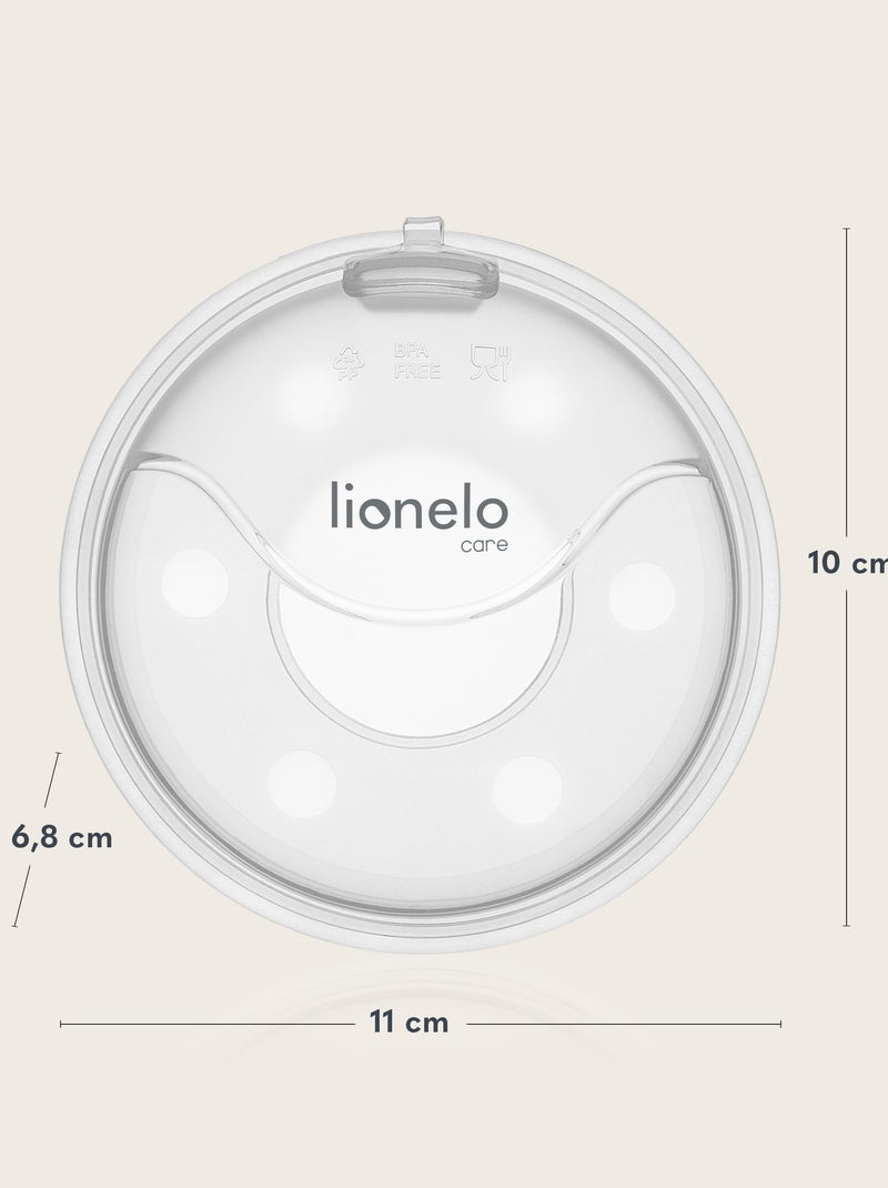 2 x Conchas recolhedoras de leite LIONELO Milky Plus - 2 x 40 ml - Mãos livres - Estojo fechado Branco - Kiabi