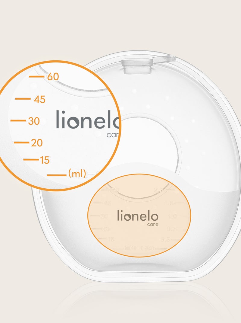 2 x Conchas recolhedoras de leite LIONELO Milky Simple 2 x 60 ml - Discreto - Mãos livres - Sem BPA Branco - Kiabi