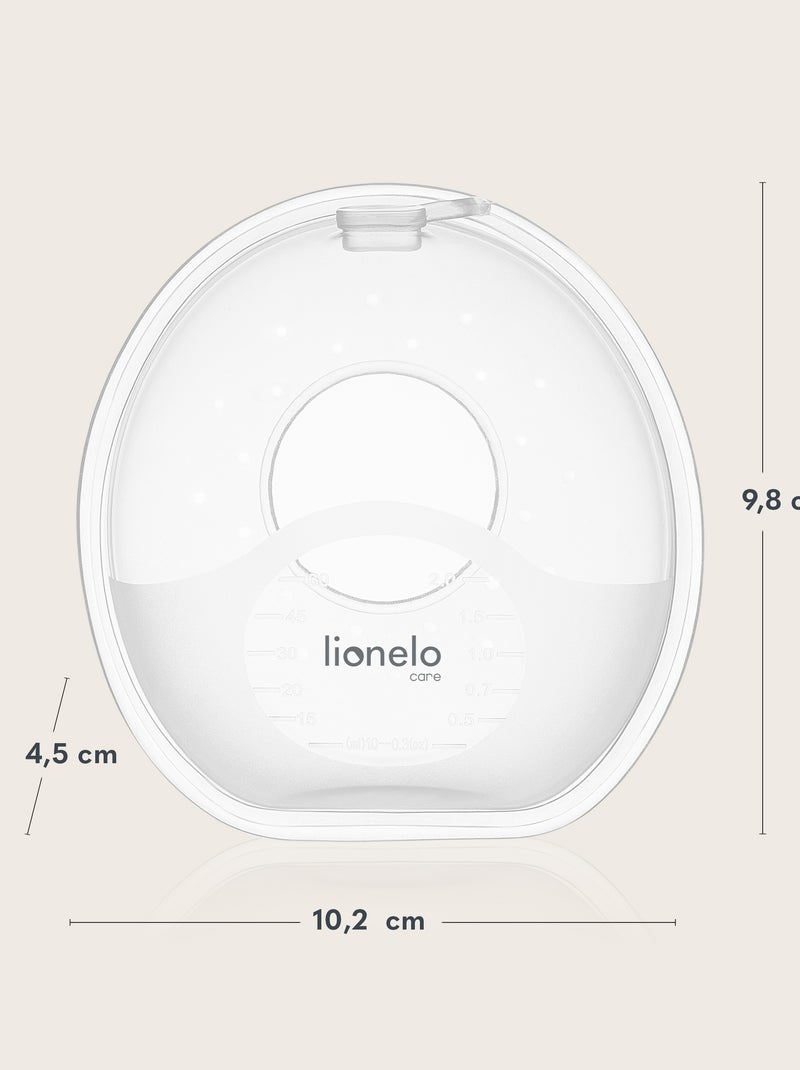 2 x Conchas recolhedoras de leite LIONELO Milky Simple 2 x 60 ml - Discreto - Mãos livres - Sem BPA Branco - Kiabi