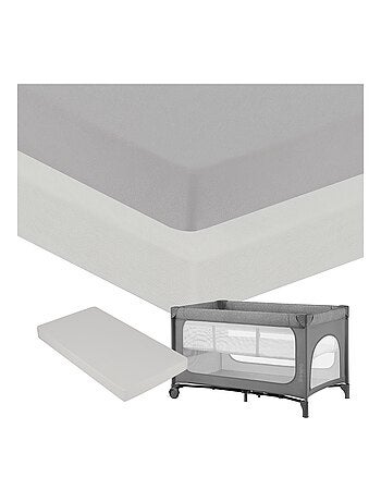 2 x Lençóis ajustáveis de bambu para cama de bebé – LIONELO – Cama de viagem – 120 x 60 cm