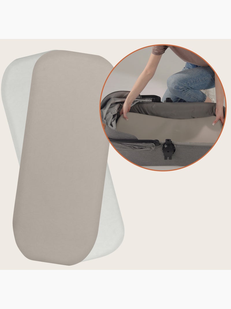 2 x Lençóis de bambu para alcofa – LIONELO – Universais – 70 x 30 cm Bege/Branco - Kiabi