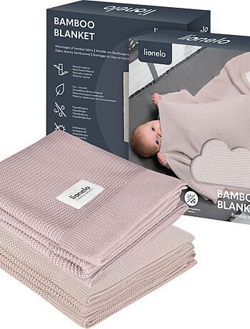 2 x Manta de bambu LIONELO – 75 x 100 cm – Manta para carrinho de bebé – Hipoalergénica