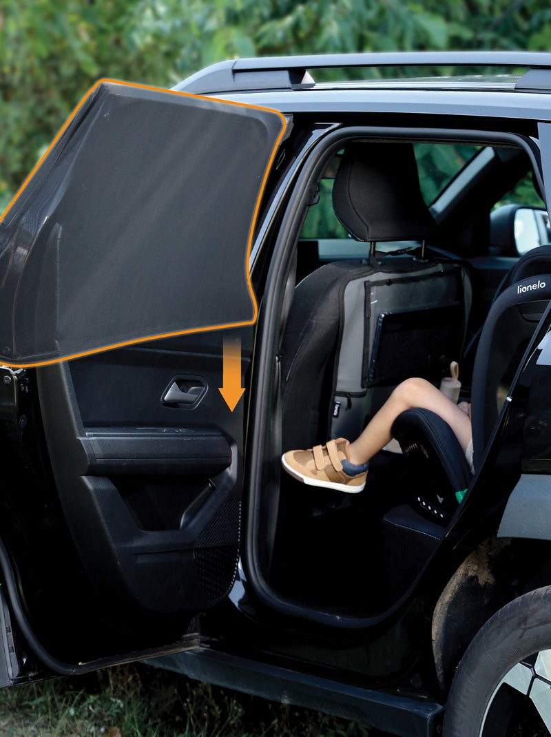 2 x Para-sol para carro 65x100 cm LIONELO – Cobre 100% da janela – Universal – Proteção UV Preto - Kiabi