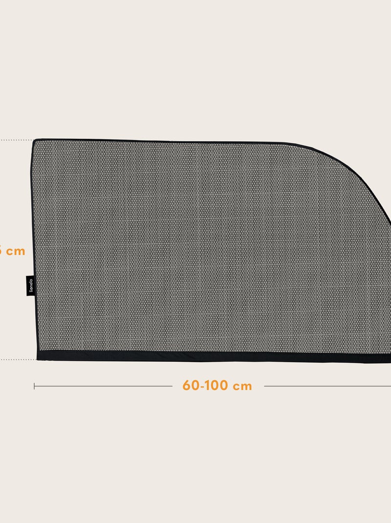 2 x Para-sol para carro 65x100 cm LIONELO – Cobre 100% da janela – Universal – Proteção UV Preto - Kiabi