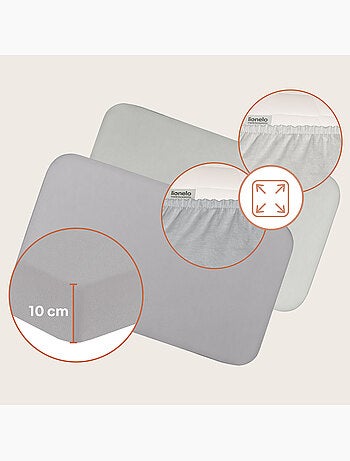2x Lençol de Baixo em Bambu LIONELO - Berço e Co-Sleeping - 80x40 cm - Universal