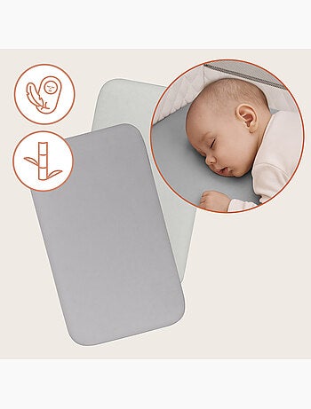 2x Lençol de Baixo em Bambu LIONELO - Berço e Co-Sleeping - 80x40 cm - Universal