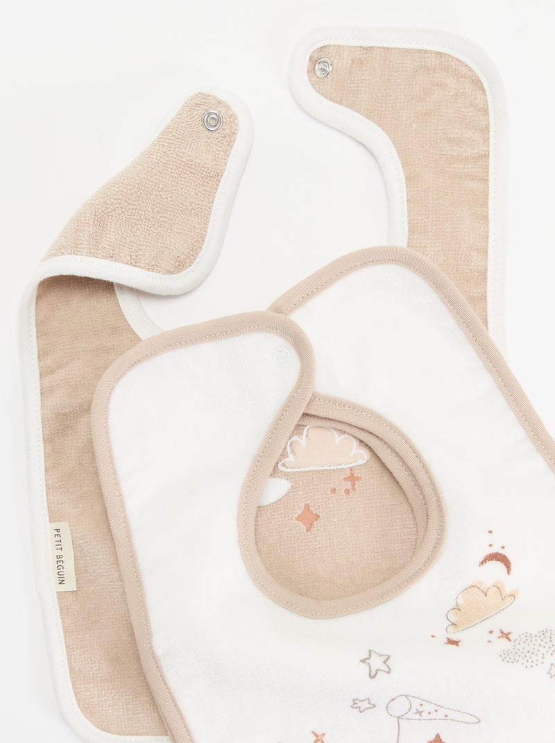 3 babadores estampados Bege - Kiabi