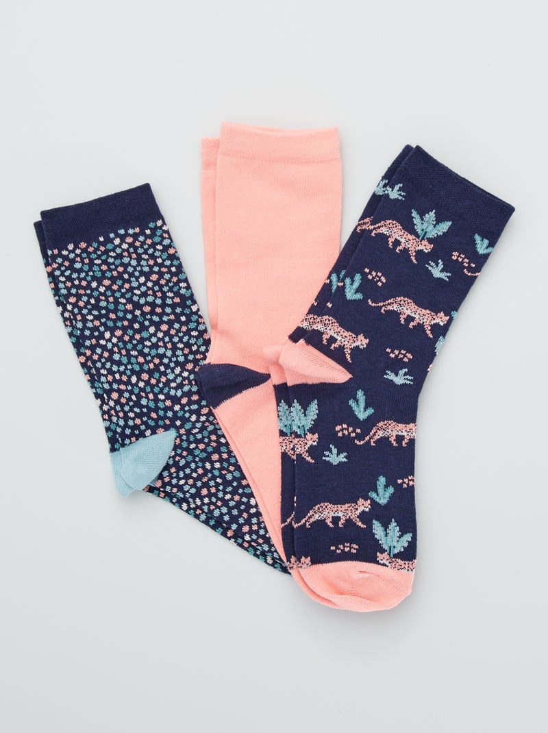 3 pares de meias de fantasia BEGE - Kiabi