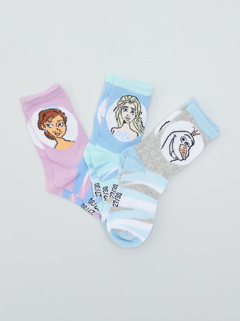 3 pares de meias 'Disney' 'Frozen' Azul/ Violeta - Kiabi