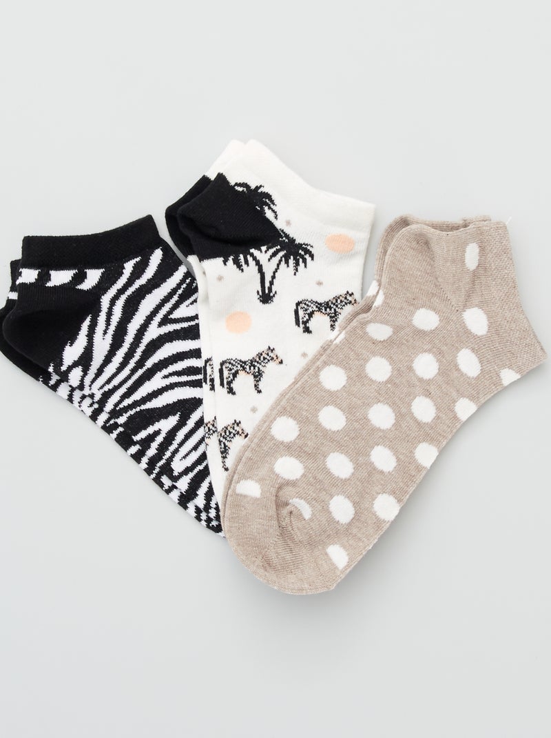 3 pares de meias fantasia BEGE - Kiabi