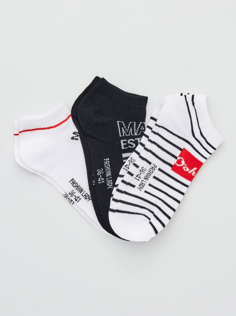 3 pares de meias fantasia Preto/ Branco - Kiabi