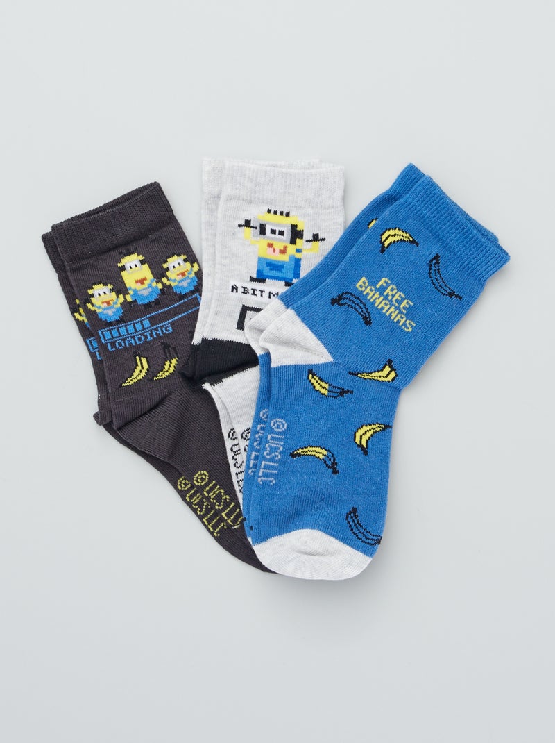3 pares de meias 'Os Mínimos' AZUL - Kiabi