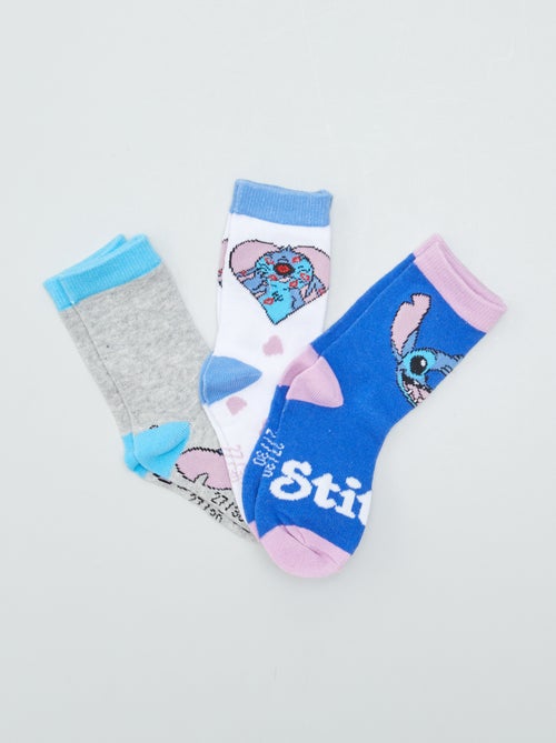 3 pares de meias 'Stitch'!   - - Kiabi