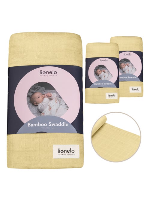 3 x fraldas de bebé de algodão e bambu natural LIONELO – 120 x 120 cm - Kiabi 3 x fraldas de bebé de algodão e bambu natural LIONELO – 120 x 120 cm - Kiabi