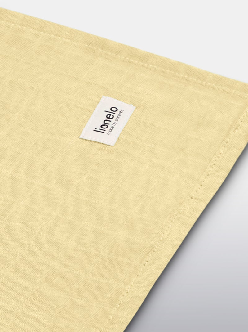 3 x fraldas de bebé de algodão e bambu natural LIONELO – 120 x 120 cm Amarelo - Kiabi
