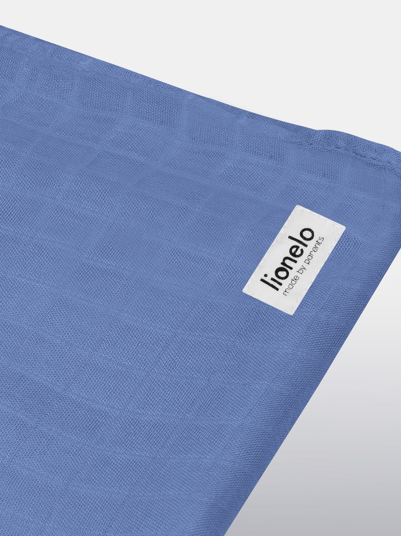 3 x fraldas de bebé de algodão e bambu natural LIONELO – 120 x 120 cm Azul - Kiabi