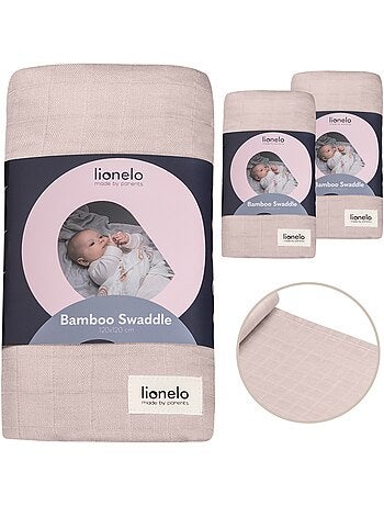 3 x fraldas de bebé de algodão e bambu natural LIONELO – 120 x 120 cm