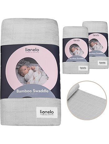 3 x fraldas de bebé de algodão e bambu natural LIONELO – 120 x 120 cm