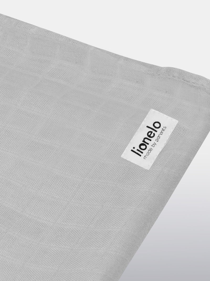 3 x fraldas de bebé de algodão e bambu natural LIONELO – 120 x 120 cm Cinza - Kiabi