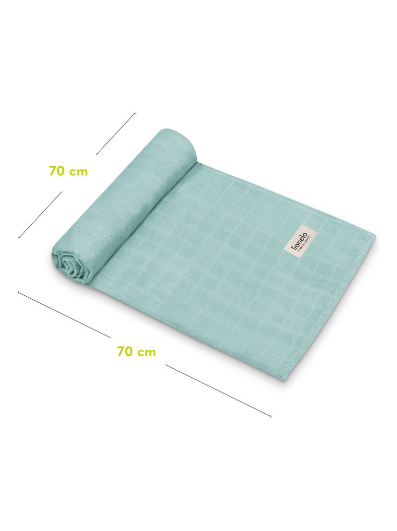 3 x Fraldas de bebé de algodão e bambu natural LIONELO – 70 x 70 cm – Antibacterianas Branco Azul Branco - Kiabi