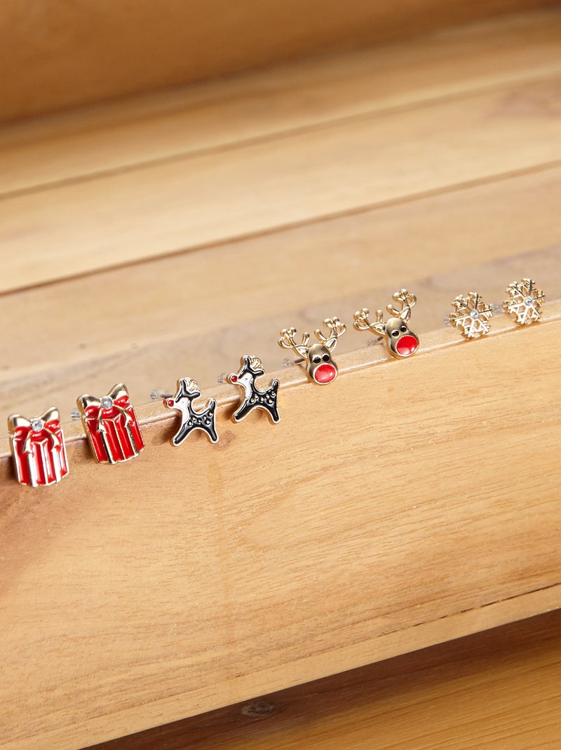 4 pares de brincos de Natal BEGE - Kiabi