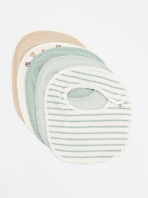 5 babetes com estampados divertidos com fecho de pressão - Kiabi