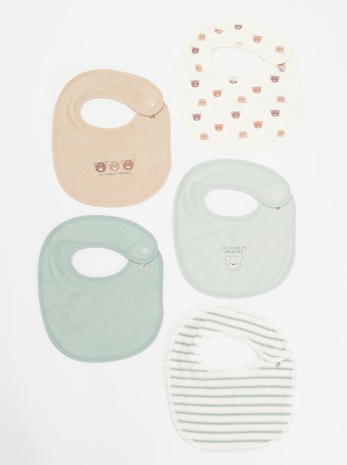 5 babetes com estampados divertidos com fecho de pressão - Kiabi