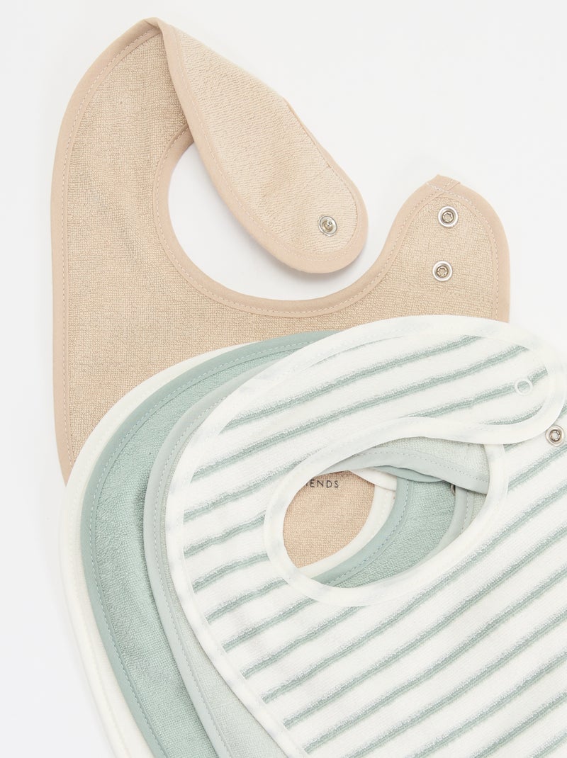 5 babetes com estampados divertidos com fecho de pressão Castanho - Kiabi