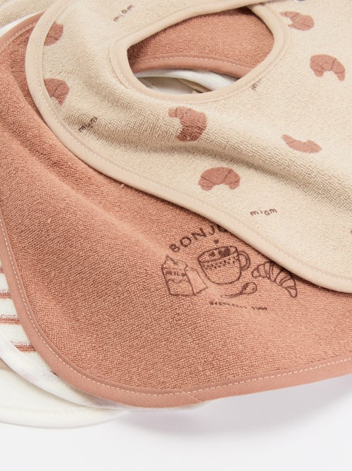 5 babetes com estampados divertidos com fecho de pressão - Kiabi 5 babetes com estampados divertidos com fecho de pressão - Kiabi