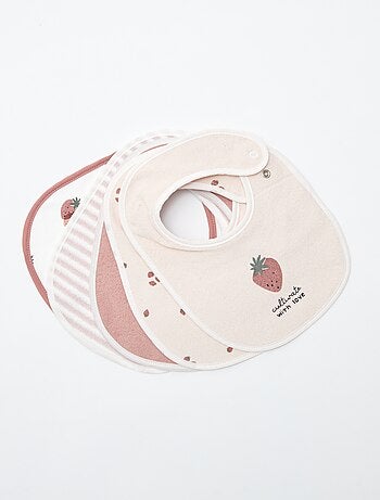 5 babetes com estampados divertidos com fecho de pressão