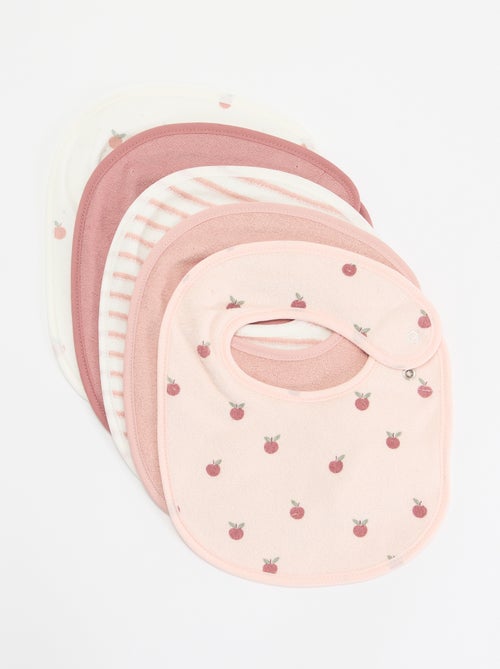 5 babetes com estampados divertidos com fecho de pressão - Kiabi 5 babetes com estampados divertidos com fecho de pressão - Kiabi