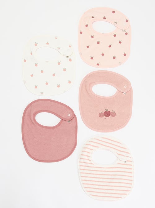 5 babetes com estampados divertidos com fecho de pressão - Kiabi 5 babetes com estampados divertidos com fecho de pressão - Kiabi