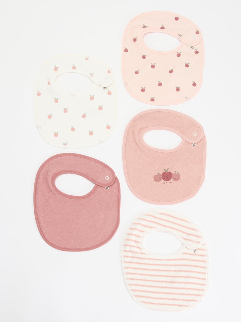 5 babetes com estampados divertidos com fecho de pressão Rosa - Kiabi