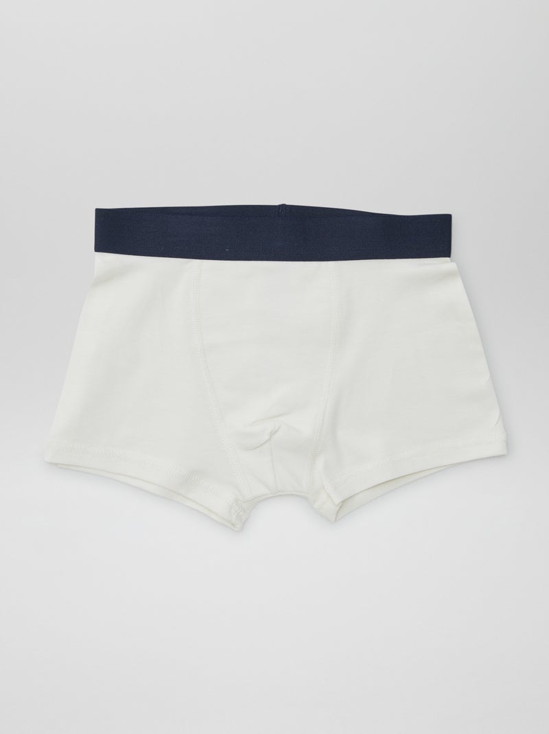 5 boxers lisos Branco - Kiabi