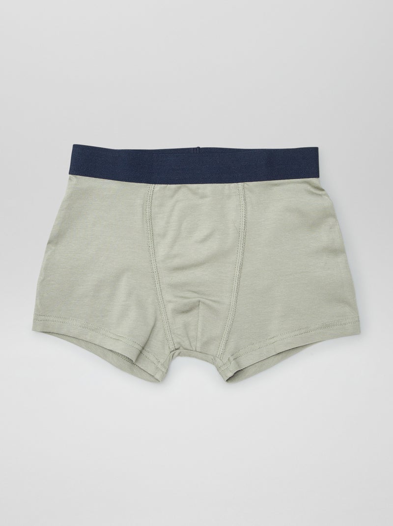 5 boxers lisos VERDE - Kiabi