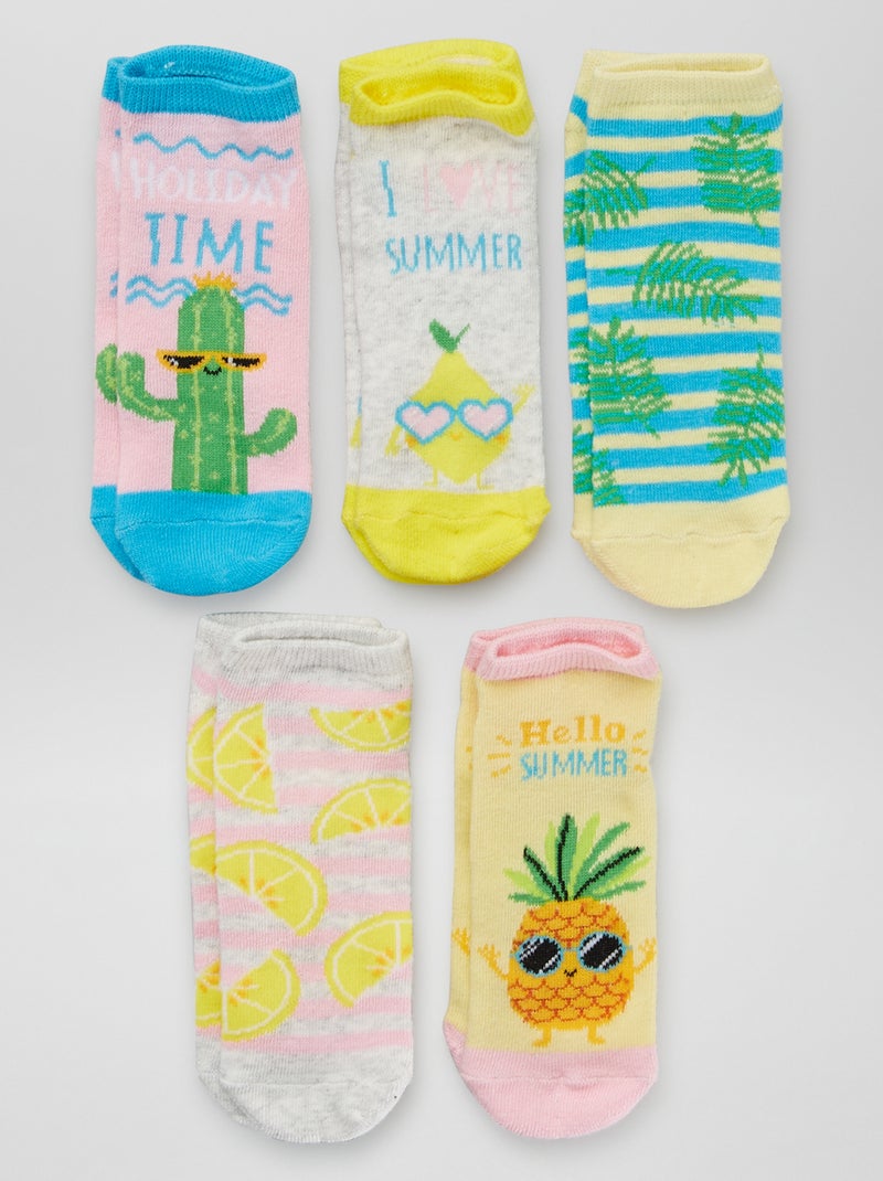 5 pares de meias estampadas de fantasia BEGE - Kiabi